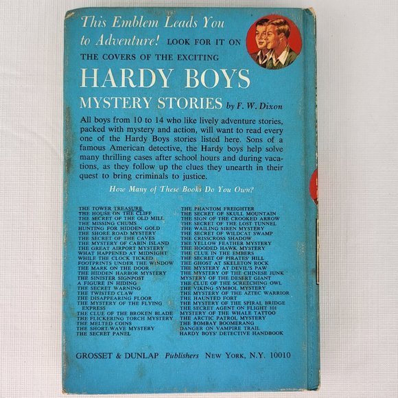 The Tower Treasure Hardy Boys Mystery Series Book HB # 1 Franklin Dixon 1959 VTG - Picture 3 of 16